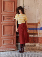 Jupe En Cuir Josie - Brique