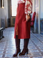 Jupe En Cuir Josie - Brique