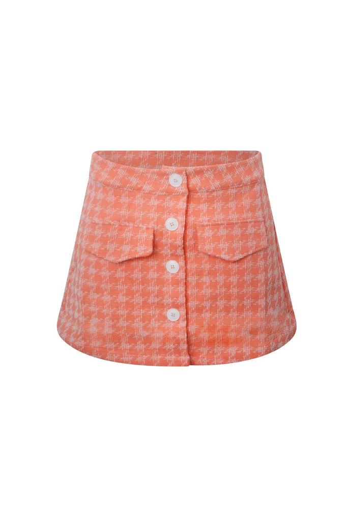 Jupe Evasee Vichy - Orange