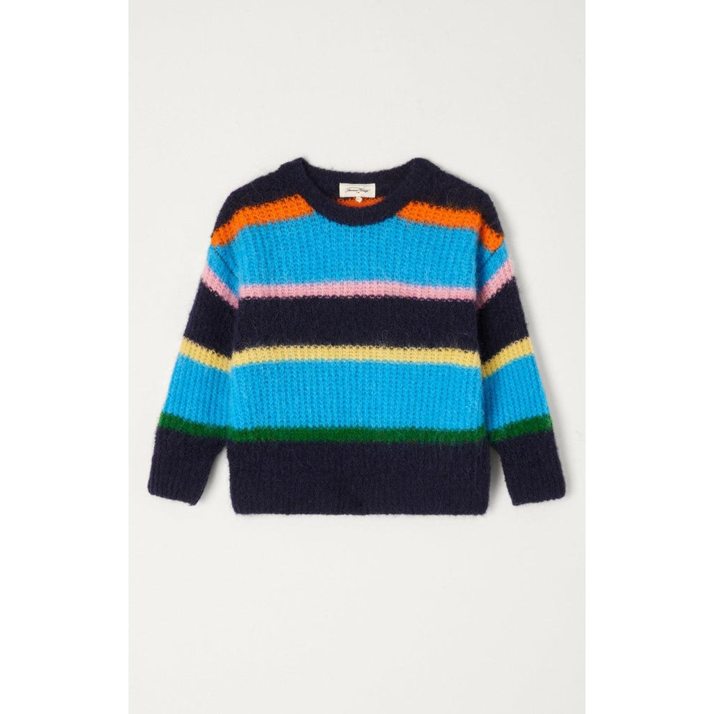 Pull Boule Manches Longues - Rayures Bleues - Enfant