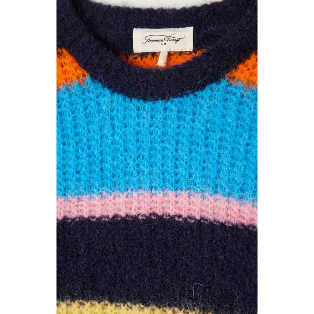 Pull Boule Manches Longues - Rayures Bleues - Enfant