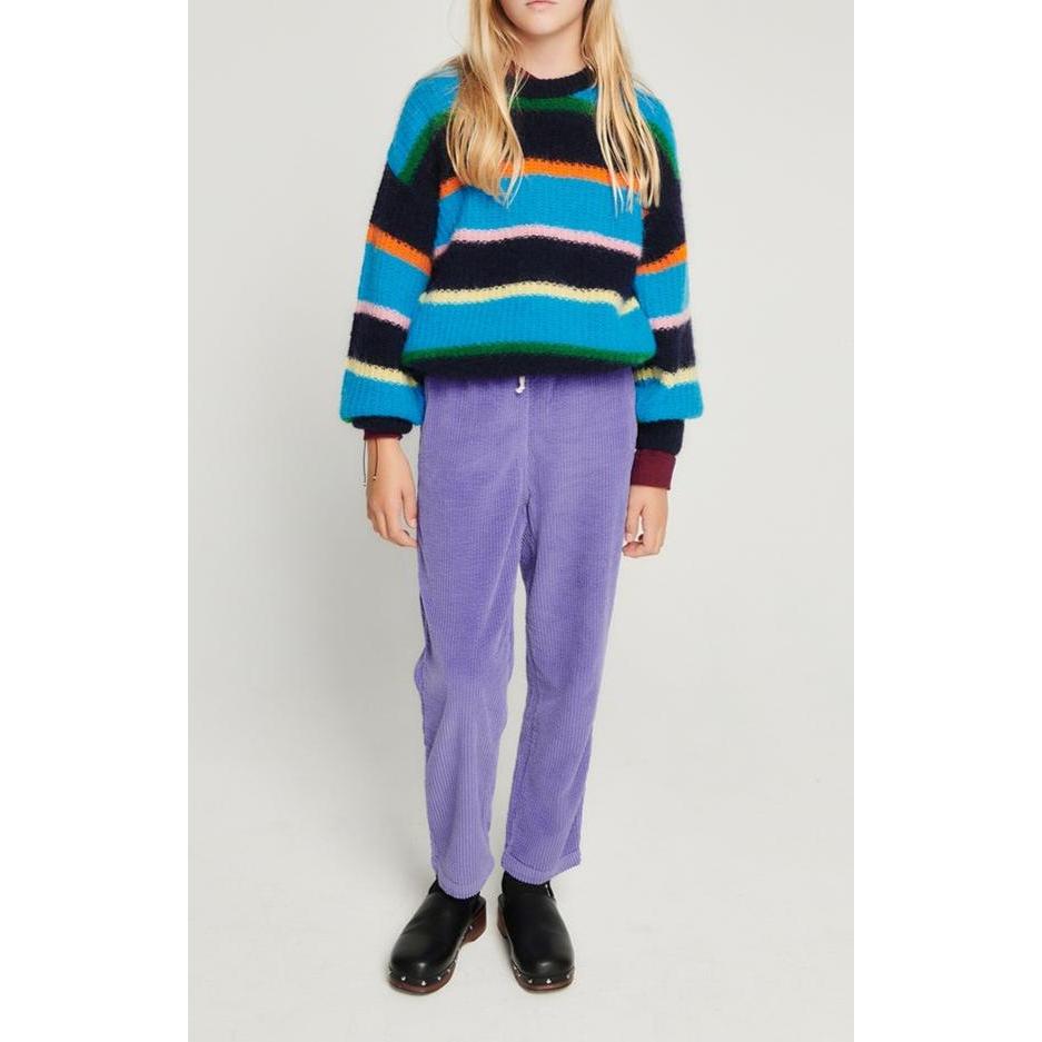 Pull Boule Manches Longues - Rayures Bleues - Enfant