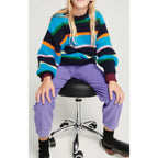 Pull Boule Manches Longues - Rayures Bleues - Enfant