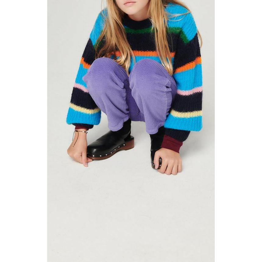 Pull Boule Manches Longues - Rayures Bleues - Enfant