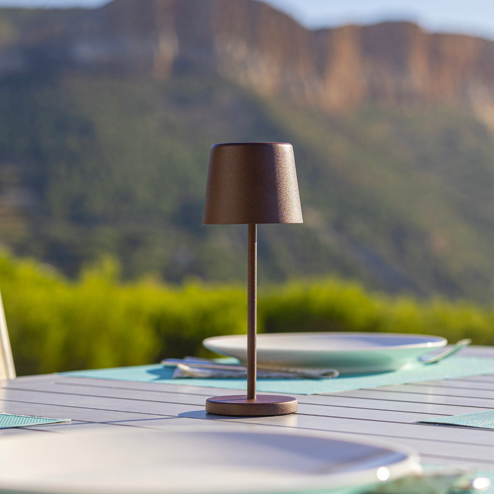 Kelly Mini - Lampe De Table Sans Fil - Acier - Marron