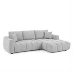 Kerea - Canapé D'Angle Droit Fixe 4 Places - Tissu Chenille Gris