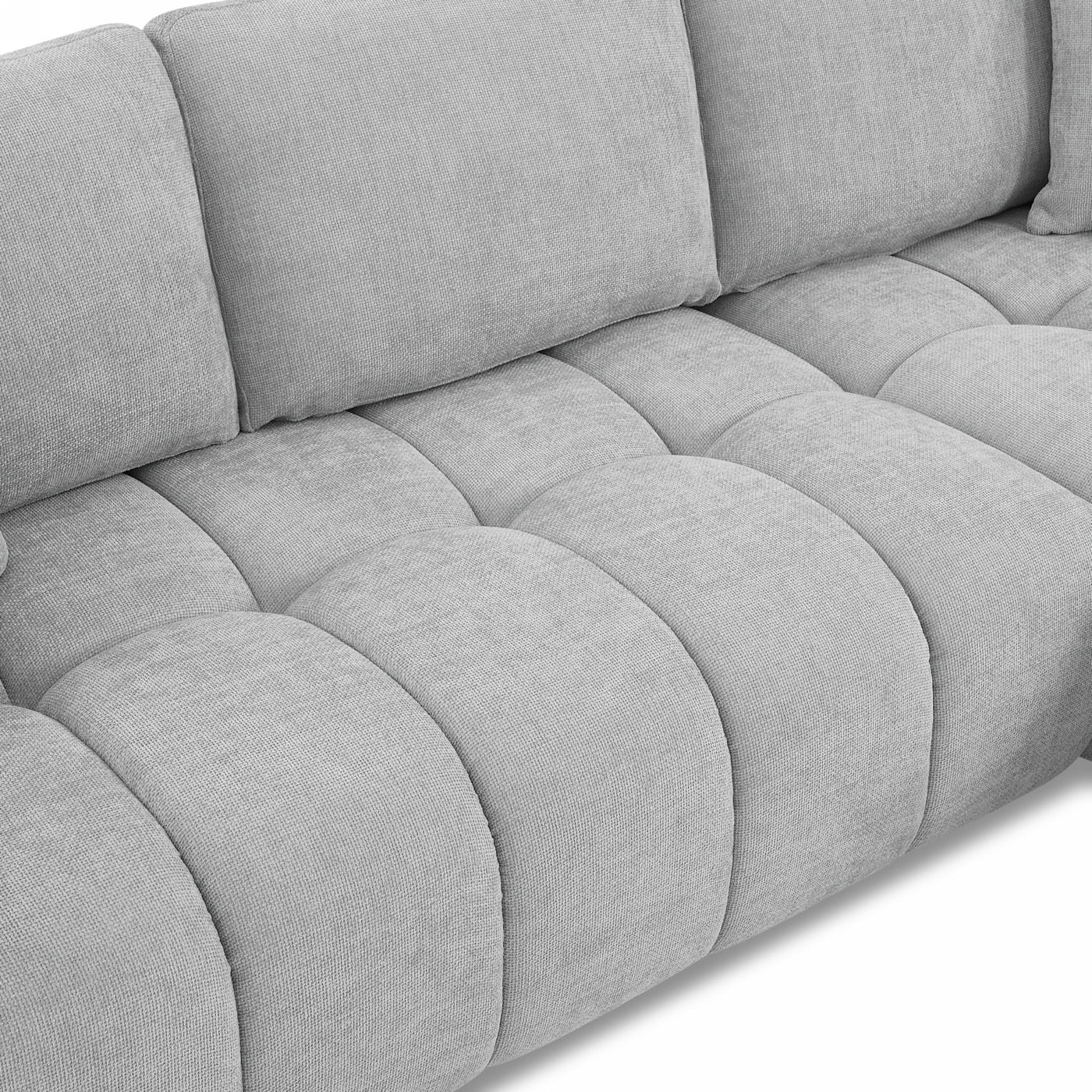 Kerea - Canapé D'Angle Droit Fixe 4 Places - Tissu Chenille Gris