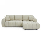 Kerea - Canapé D'Angle Droit Fixe 4 Places - Tissu Chenille Taupe