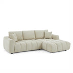 Kerea - Canapé D'Angle Droit Fixe 4 Places - Tissu Chenille Taupe