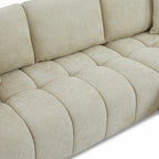 Kerea - Canapé D'Angle Droit Fixe 4 Places - Tissu Chenille Taupe