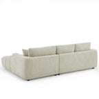 Kerea - Canapé D'Angle Droit Fixe 4 Places - Tissu Chenille Taupe