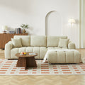 Kerea - Canapé D'Angle Droit Fixe 4 Places - Tissu Chenille Taupe