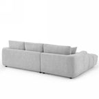 Kerea - Canapé D'Angle Gauche Fixe 4 Places - Tissu Chenille Gris