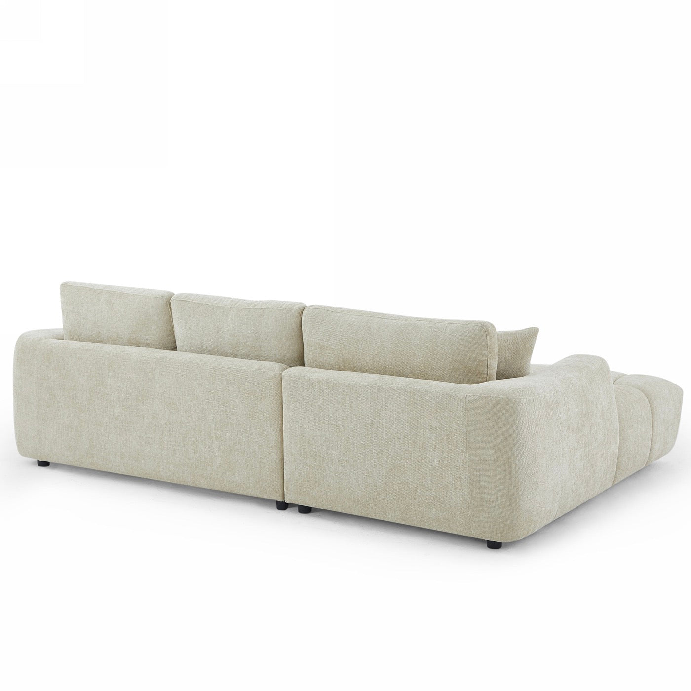 Kerea - Canapé D'Angle Gauche Fixe 4 Places - Tissu Chenille Taupe