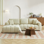 Kerea - Canapé D'Angle Gauche Fixe 4 Places - Tissu Chenille Taupe
