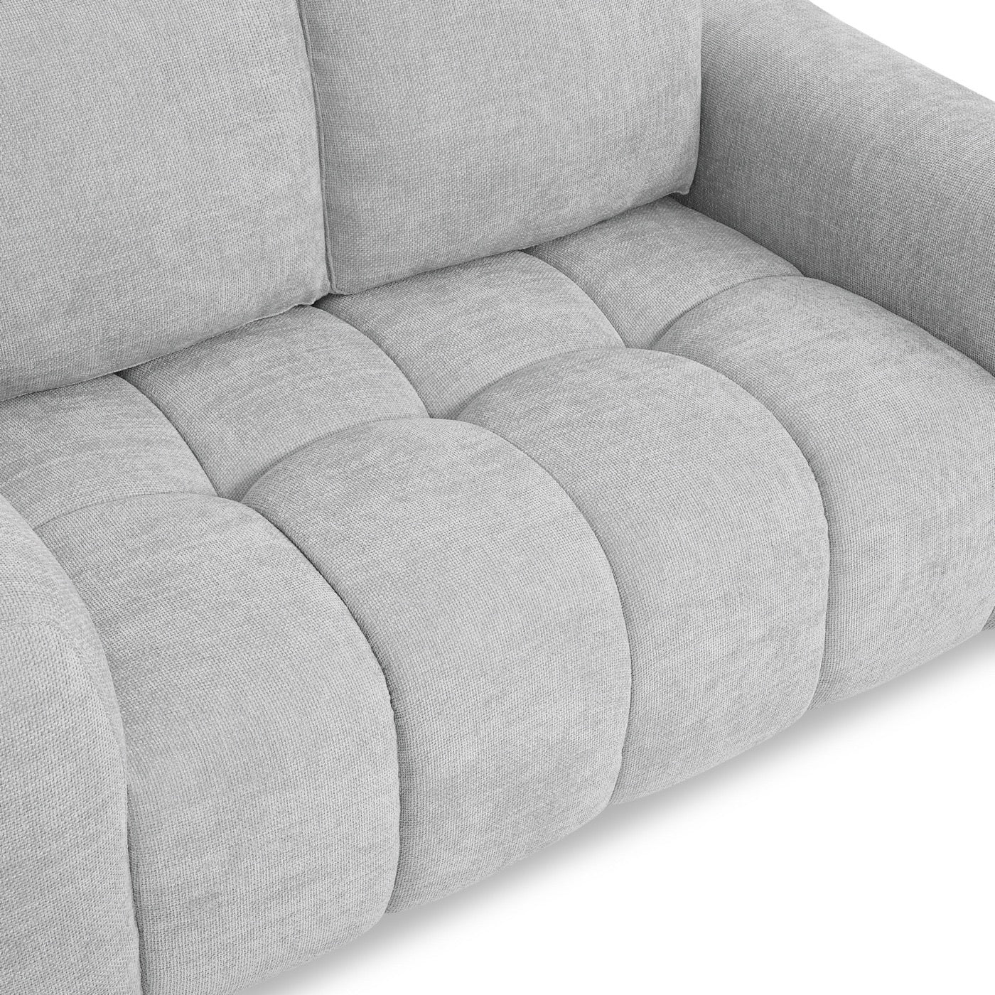 Kerea - Canapé Droit Fixe 2 Places - Tissu Chenille Gris