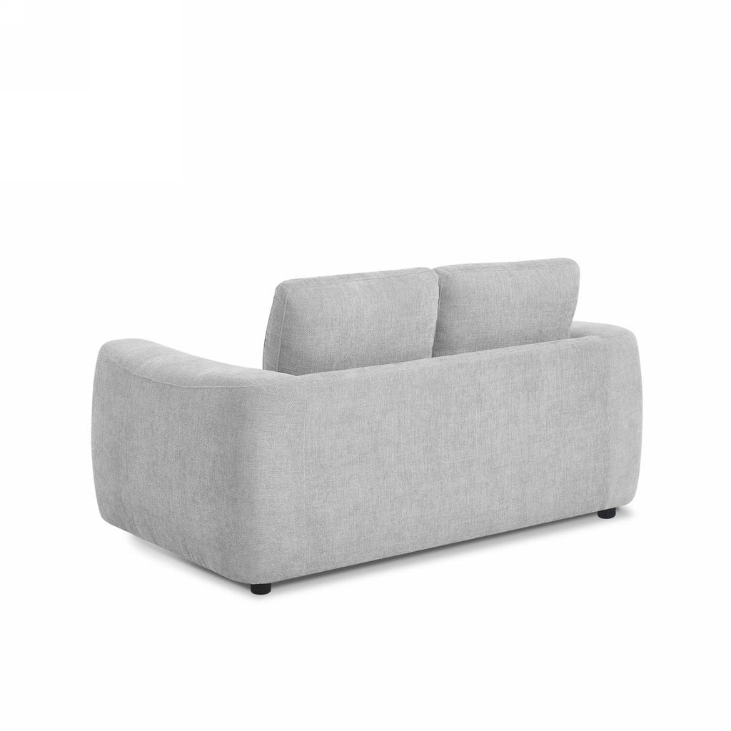 Kerea - Canapé Droit Fixe 2 Places - Tissu Chenille Gris