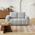Kerea - Canapé Droit Fixe 2 Places - Tissu Chenille Gris