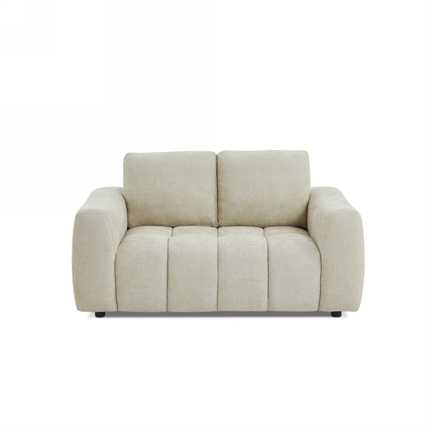 Kerea - Canapé Droit Fixe 2 Places - Tissu Chenille Taupe