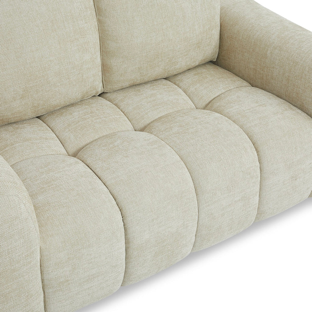 Kerea - Canapé Droit Fixe 2 Places - Tissu Chenille Taupe