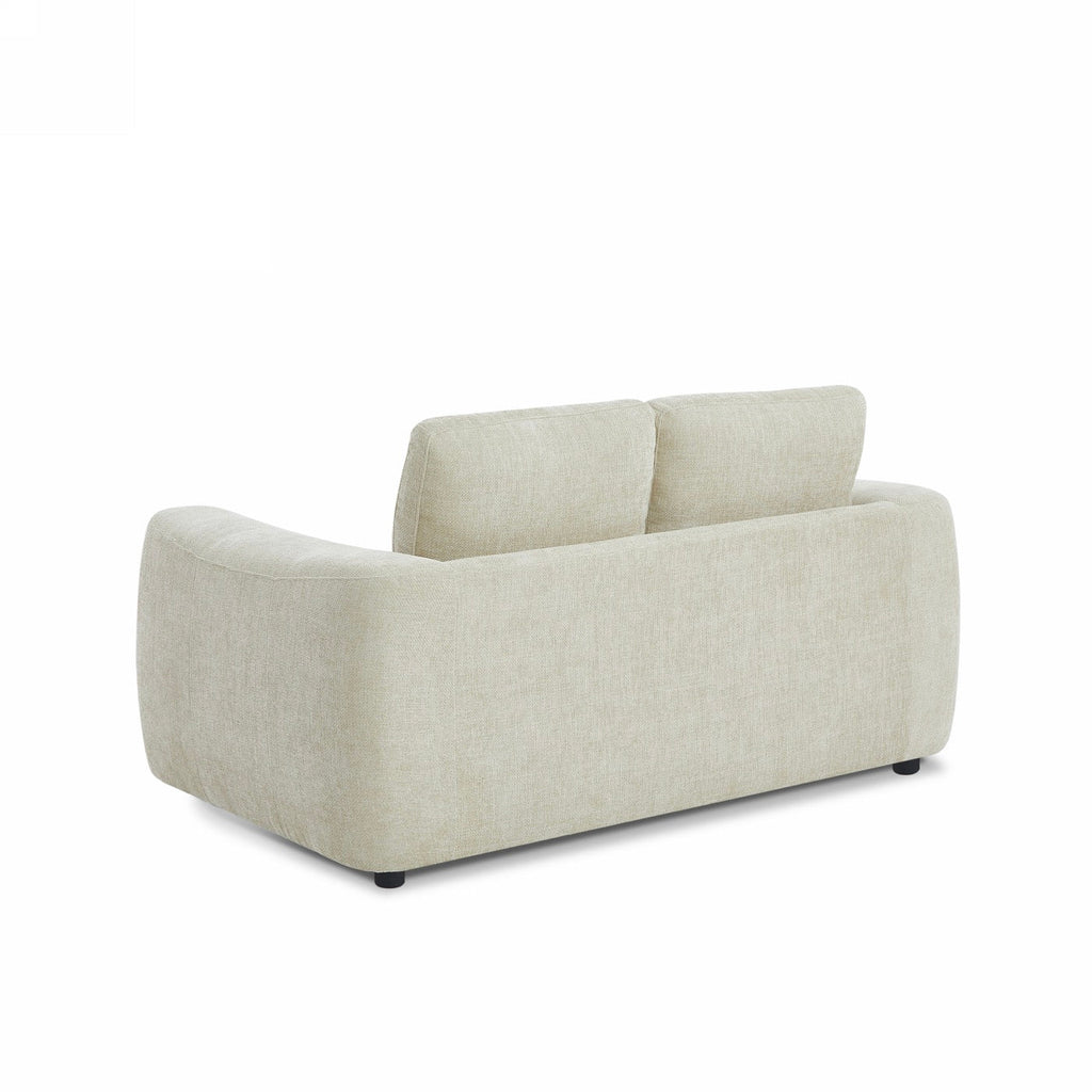 Kerea - Canapé Droit Fixe 2 Places - Tissu Chenille Taupe