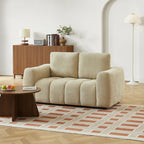 Kerea - Canapé Droit Fixe 2 Places - Tissu Chenille Taupe