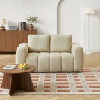 Kerea - Canapé Droit Fixe 2 Places - Tissu Chenille Taupe