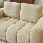 Kerea - Canapé Droit Fixe 2 Places - Tissu Chenille Taupe