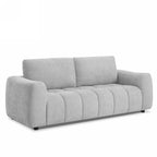 Kerea - Canapé Droit Fixe 3 Places - Tissu Chenille Gris