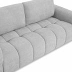Kerea - Canapé Droit Fixe 3 Places - Tissu Chenille Gris
