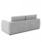 Kerea - Canapé Droit Fixe 3 Places - Tissu Chenille Gris