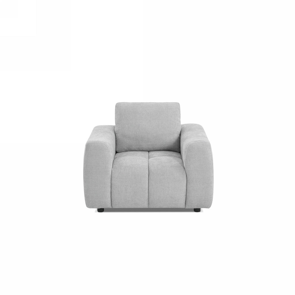 Kerea - Fauteuil Fixe 1 Place - Tissu Chenille Gris