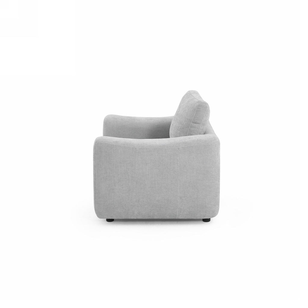 Kerea - Fauteuil Fixe 1 Place - Tissu Chenille Gris