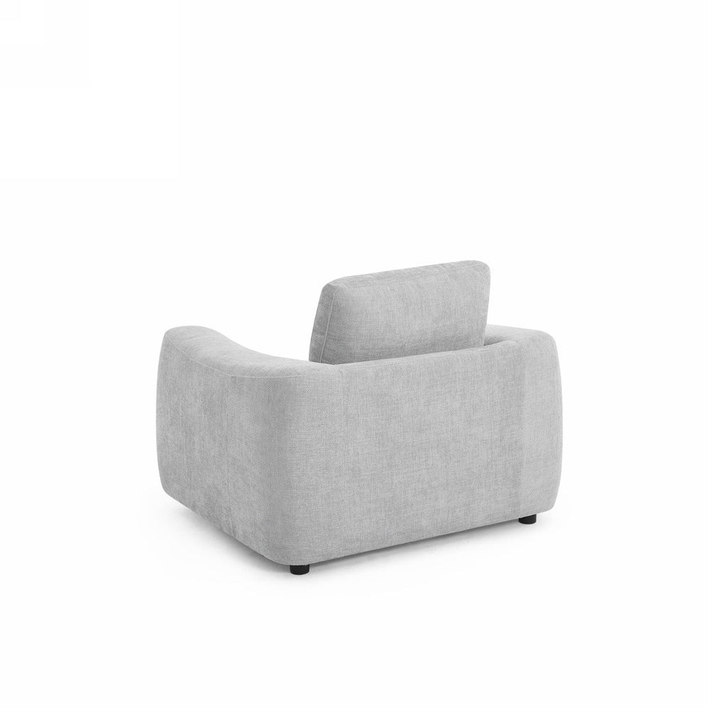 Kerea - Fauteuil Fixe 1 Place - Tissu Chenille Gris