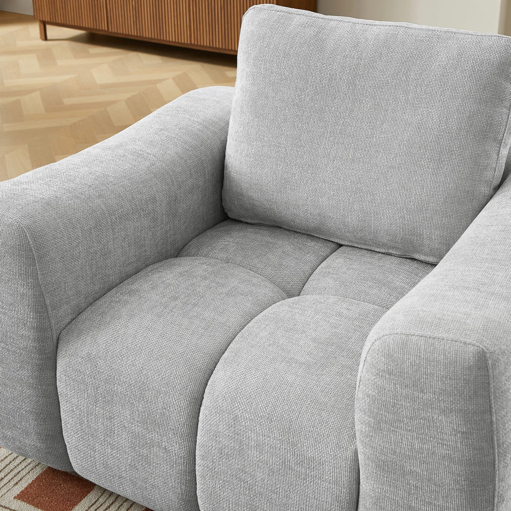 Kerea - Fauteuil Fixe 1 Place - Tissu Chenille Gris