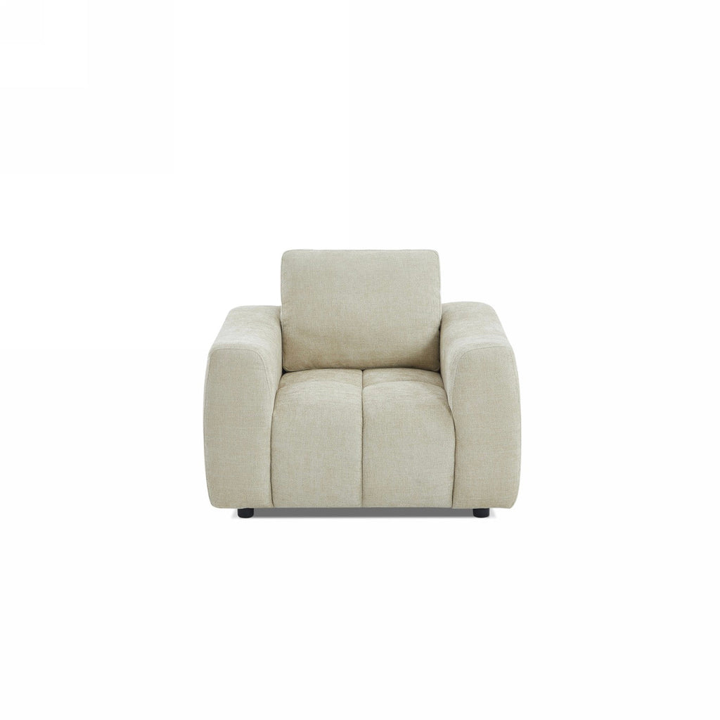 Kerea - Fauteuil Fixe 1 Place - Tissu Chenille Taupe