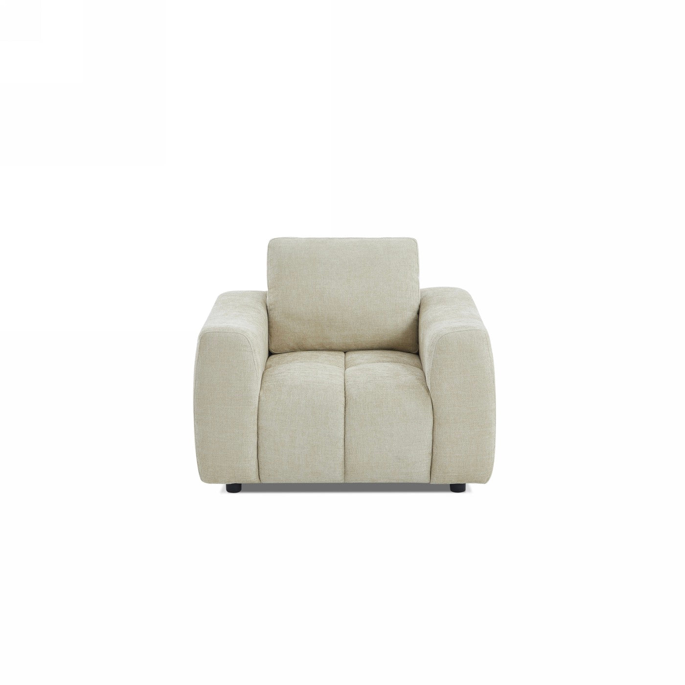 Kerea - Fauteuil Fixe 1 Place - Tissu Chenille Taupe