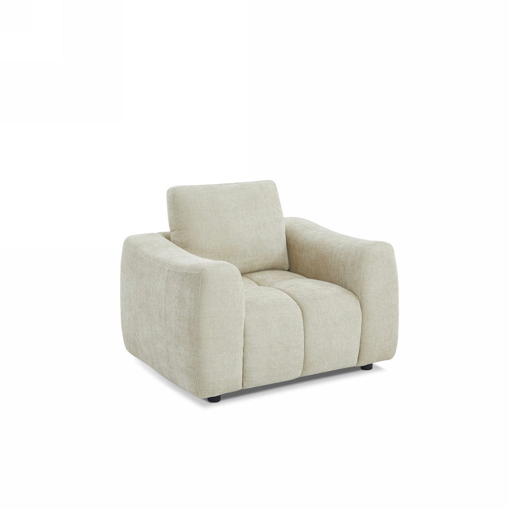 Kerea - Fauteuil Fixe 1 Place - Tissu Chenille Taupe