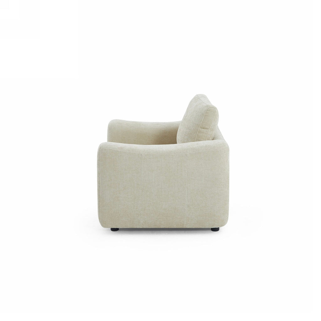 Kerea - Fauteuil Fixe 1 Place - Tissu Chenille Taupe