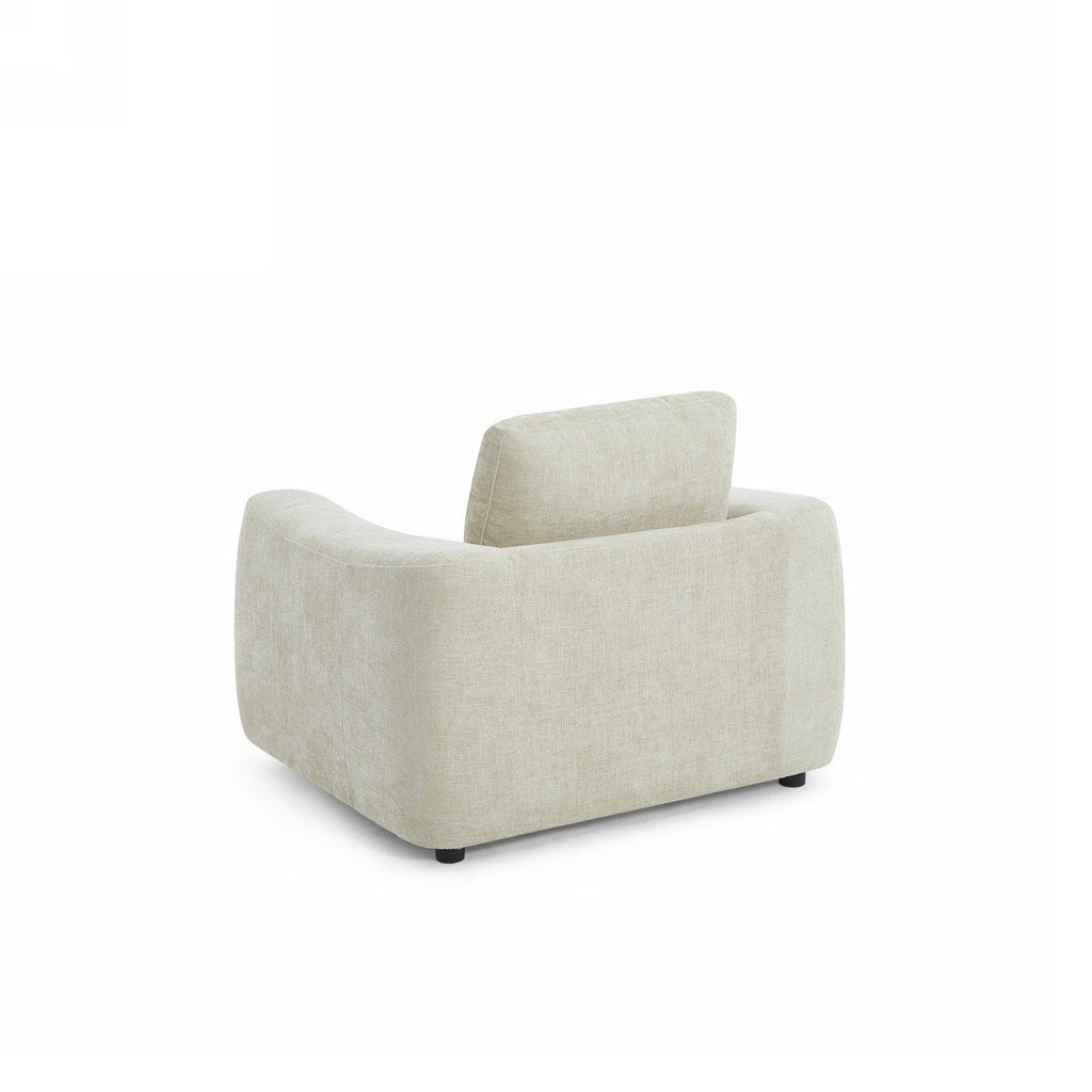 Kerea - Fauteuil Fixe 1 Place - Tissu Chenille Taupe
