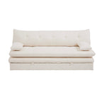 Kiara - Banquette Convertible 3 Places - Tissu Bouclette Beige