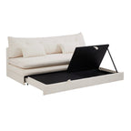 Kiara - Banquette Convertible 3 Places - Tissu Bouclette Beige