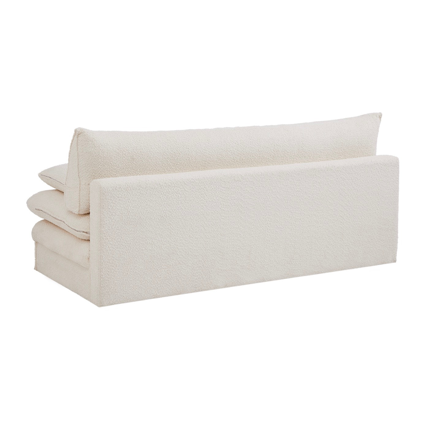 Kiara - Banquette Convertible 3 Places - Tissu Bouclette Beige