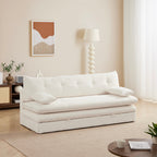 Kiara - Banquette Convertible 3 Places - Tissu Bouclette Beige