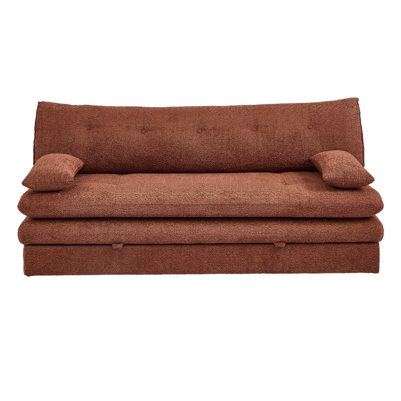 Kiara - Banquette Convertible 3 Places - Tissu Bouclette Terracotta