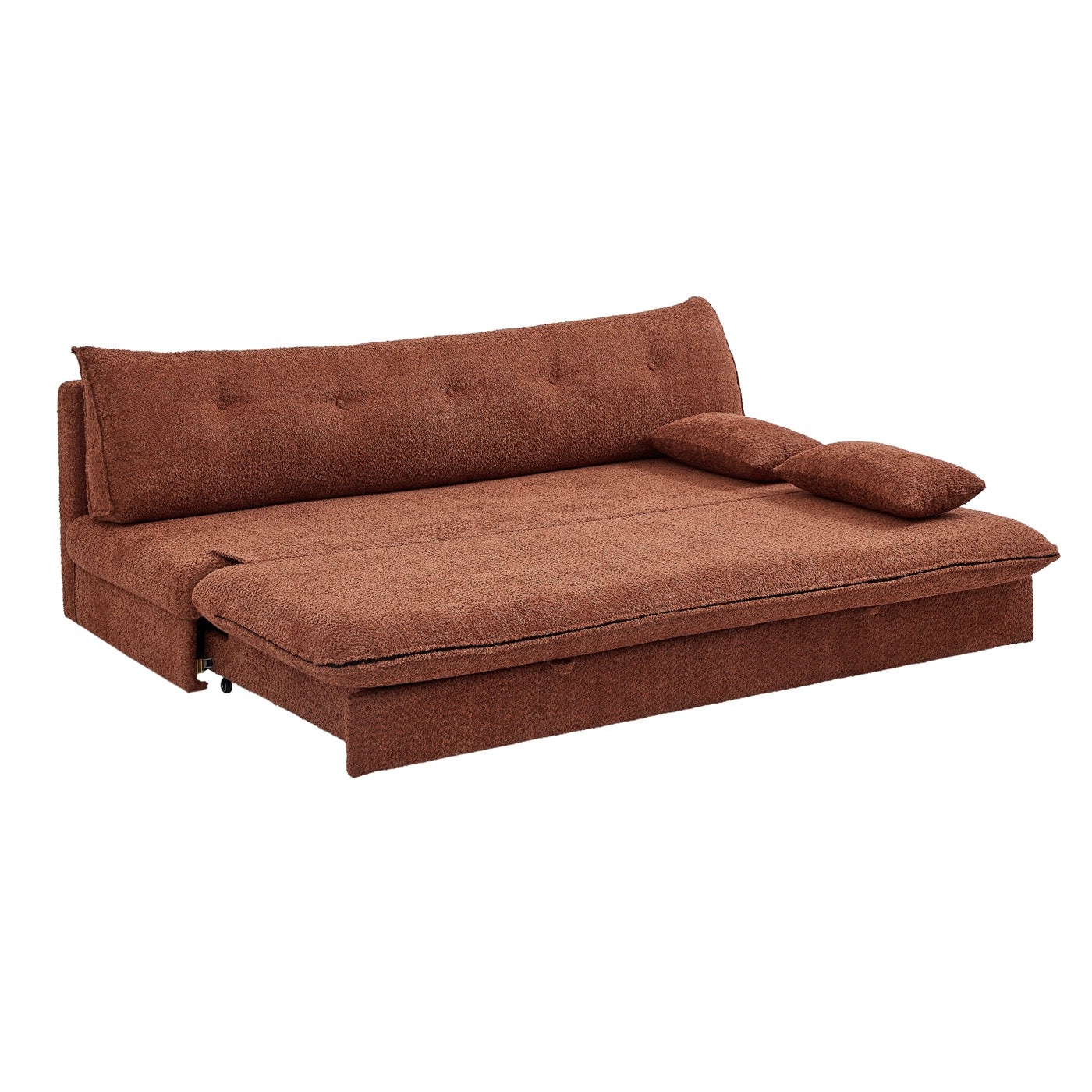 Kiara - Banquette Convertible 3 Places - Tissu Bouclette Terracotta