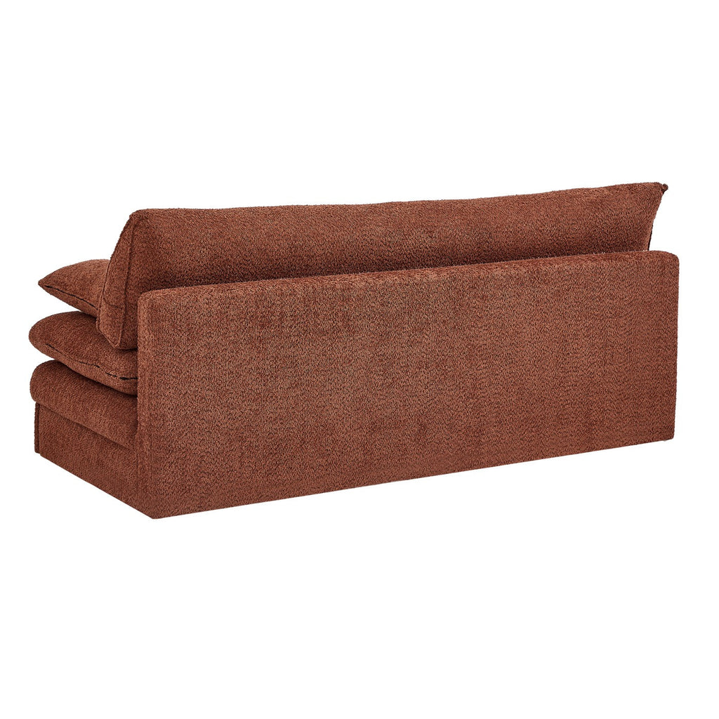 Kiara - Banquette Convertible 3 Places - Tissu Bouclette Terracotta