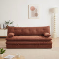 Kiara - Banquette Convertible 3 Places - Tissu Bouclette Terracotta