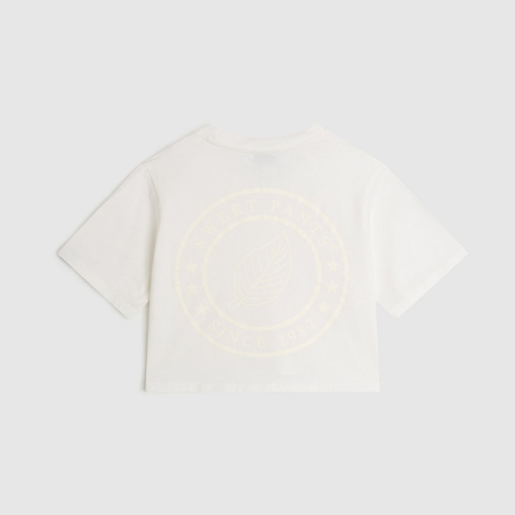 Tee-Shirt Crop Logo - Off White - Fille