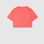 Tee-Shirt Crop Logo - Rose Fluo - Fille